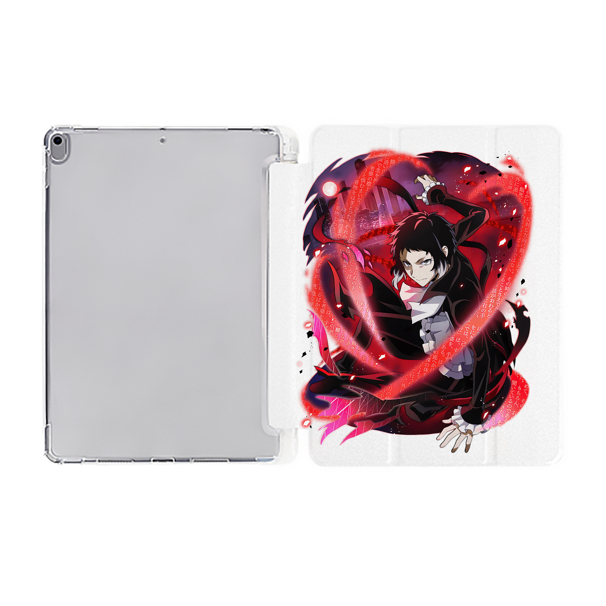（画像用） 文豪ストレイドッグス Bungo Stray Dogs IPad ケース ペン収納付き 三つ折りスタンド PUレザー×シリコン 対応機種9.5/10.5/10.9インチ